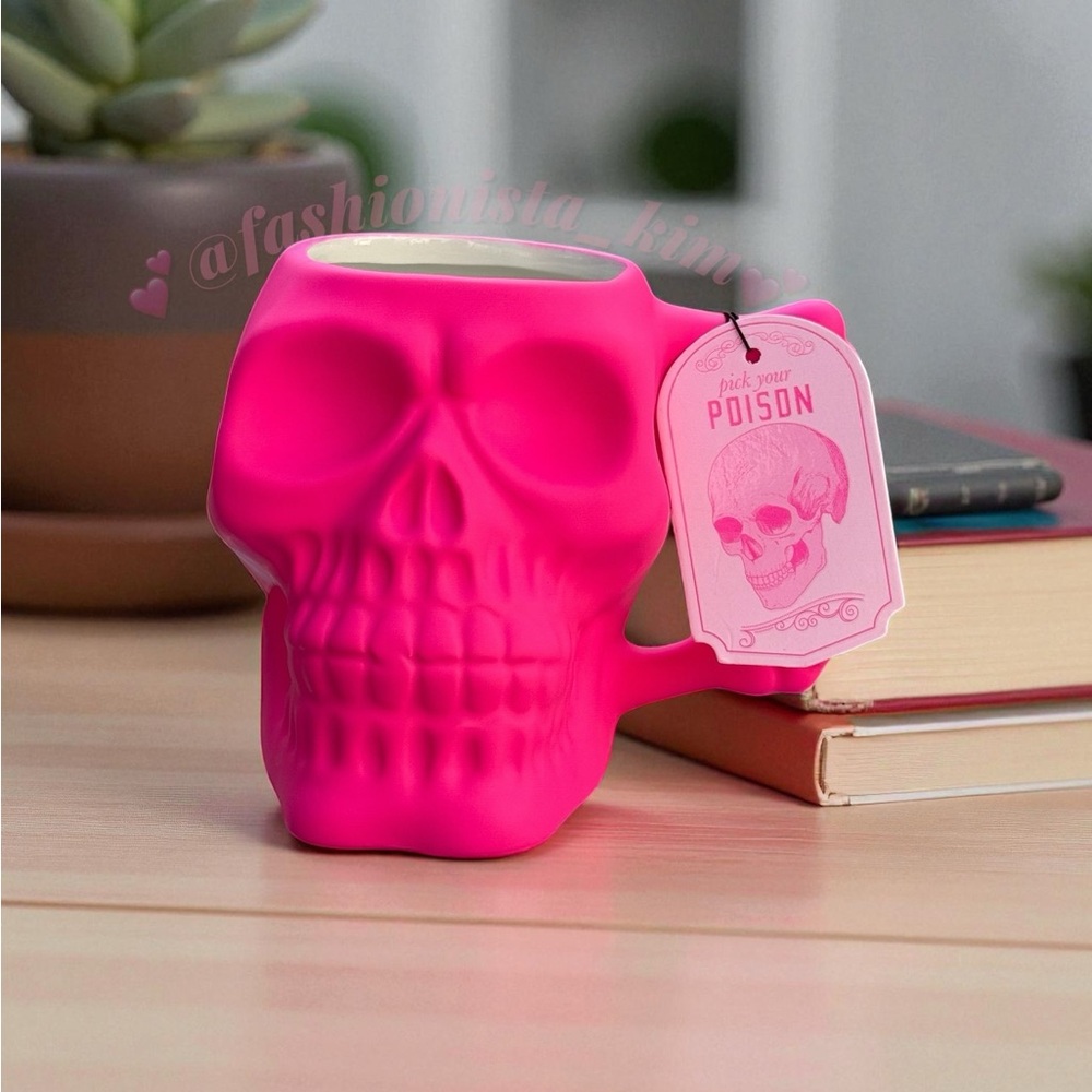 Pink Skull Mug Halloween goth mug NWT